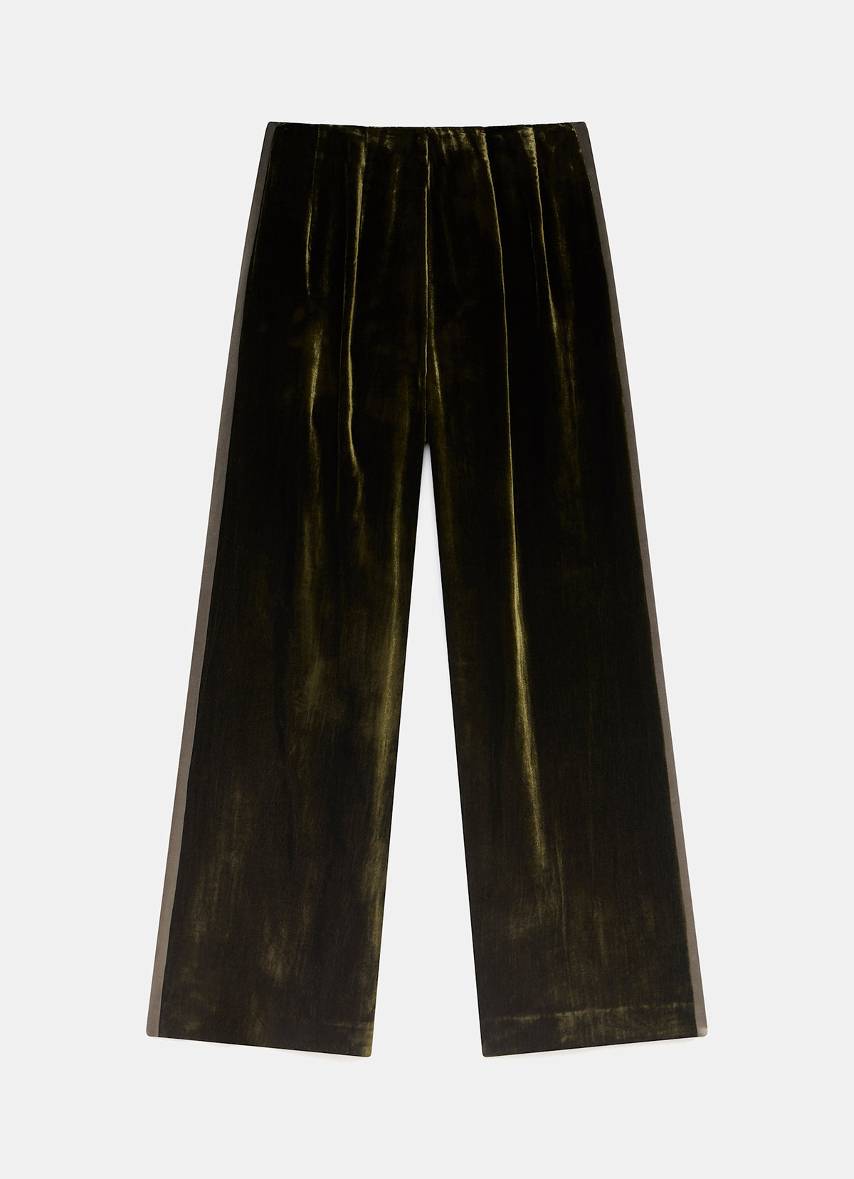 Khaki Velvet Wide Trousers