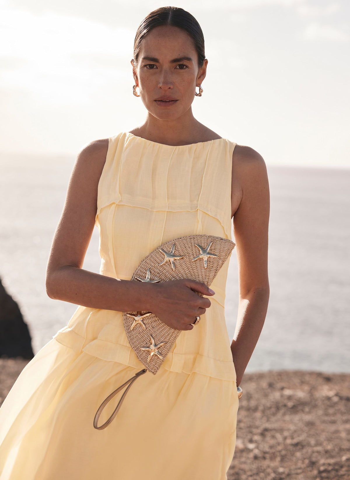 Yellow Sleeveless Midi Dress