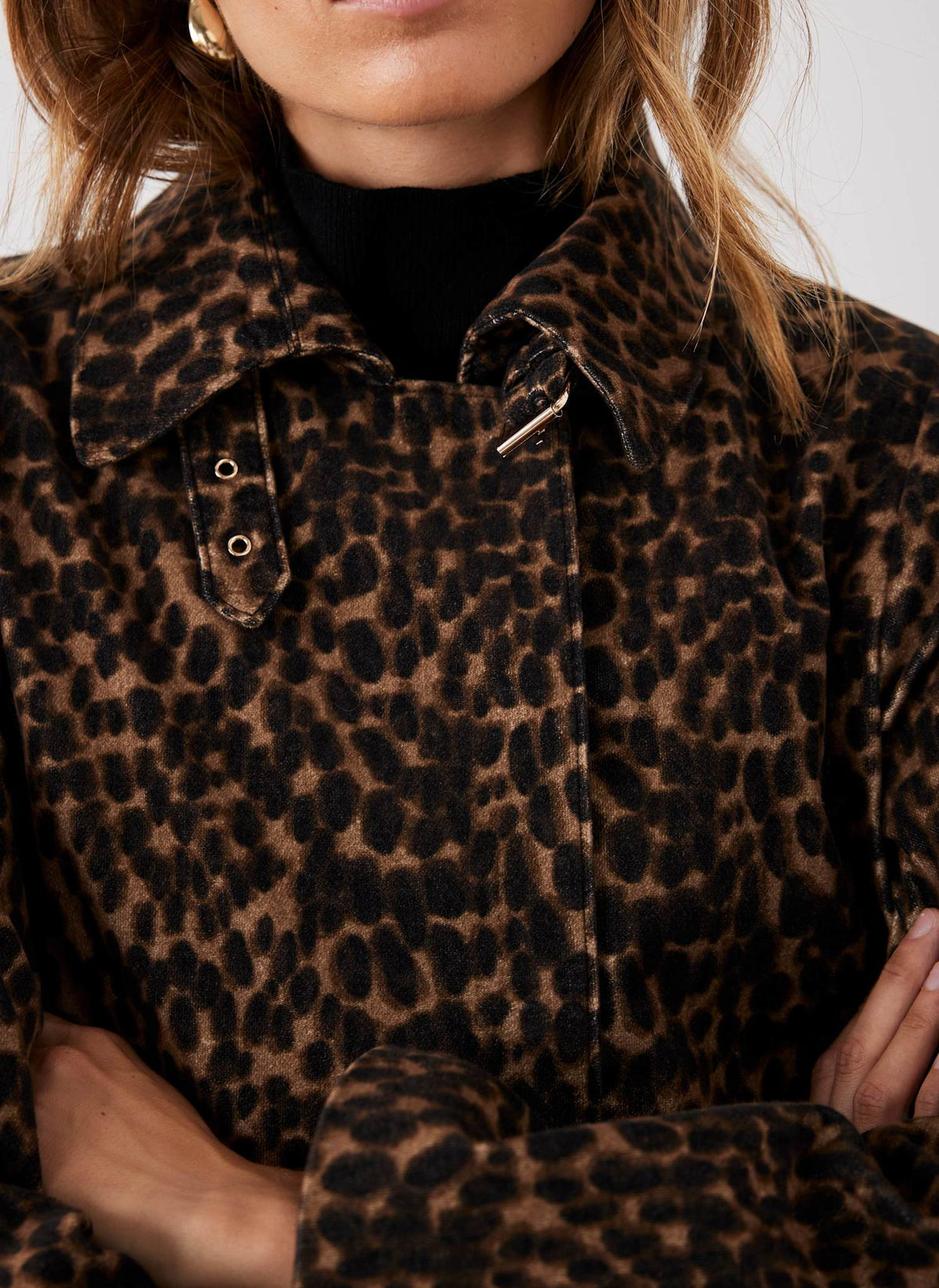 Leopard Print Velvet Coat