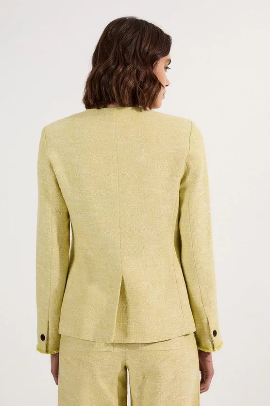 Spring Tweed Tailored Pocket Front Tailored Blazer