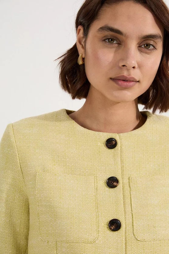 Spring Tweed Tailored Pocket Front Tailored Blazer