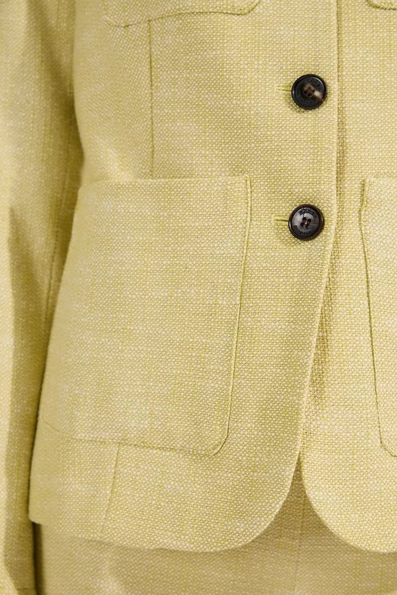 Spring Tweed Tailored Pocket Front Tailored Blazer