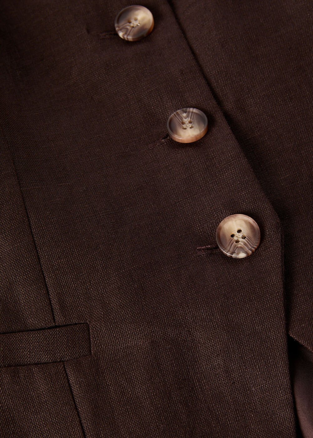 Brown Linen Waistcoat