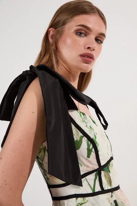 Lydia Millen Spring Floral Silk Cotton Woven Strappy Dress