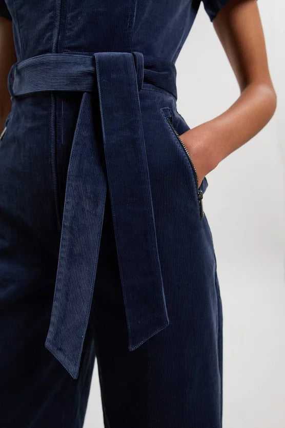 Stretch Cord Wide Leg Jumpsuit