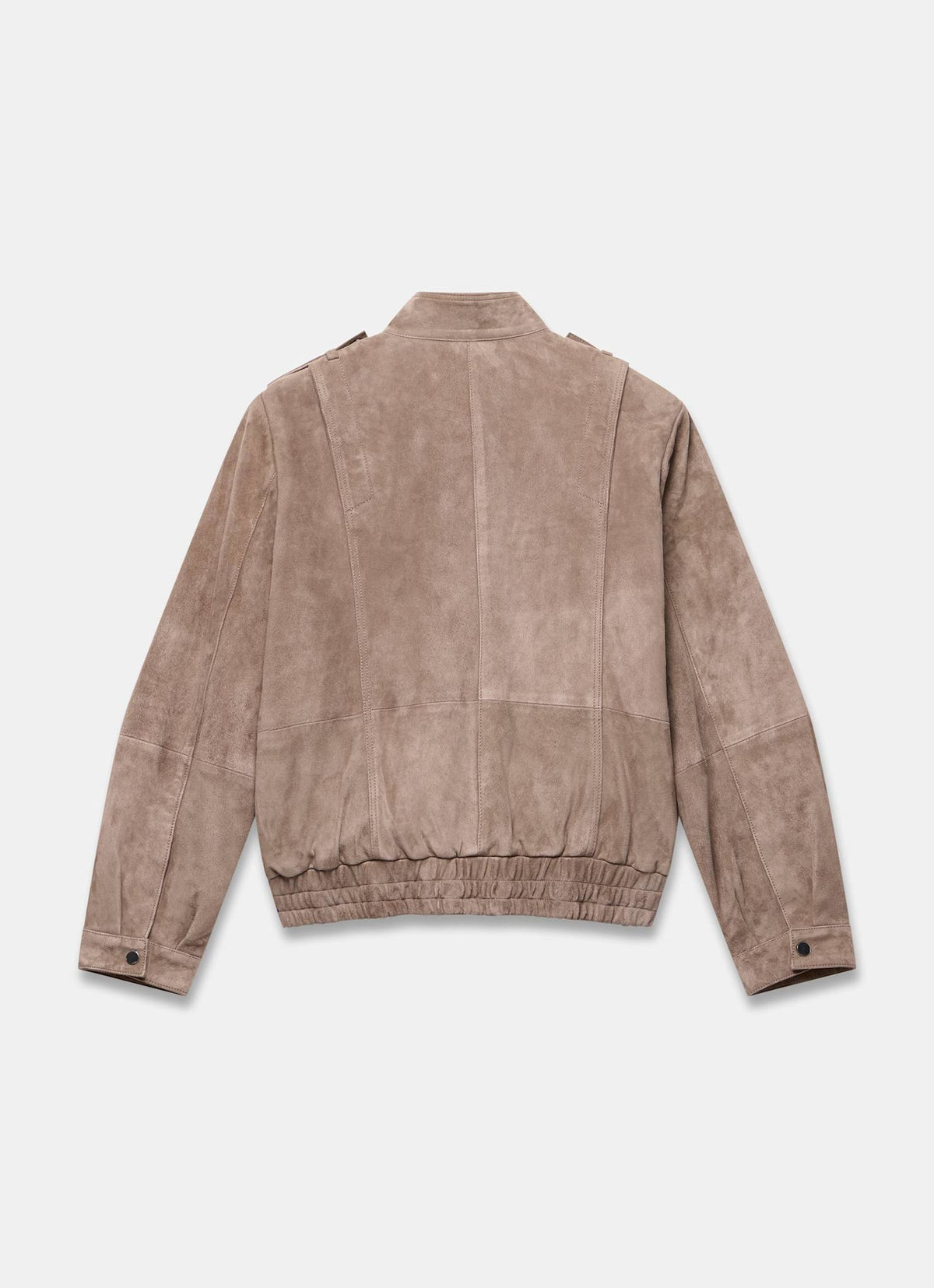 Neutral Suede Bomber Jacket