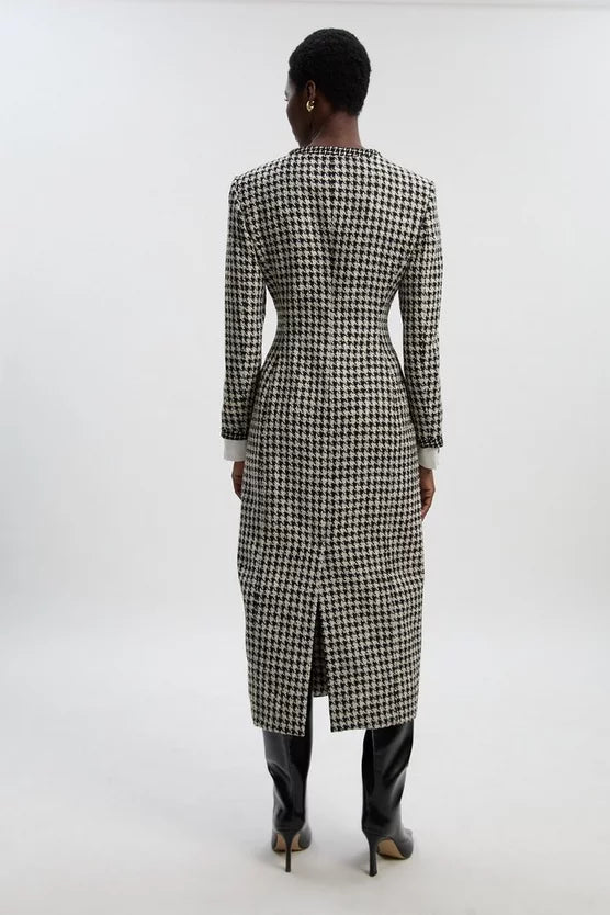 Tailored Pocket Front Midi Dress