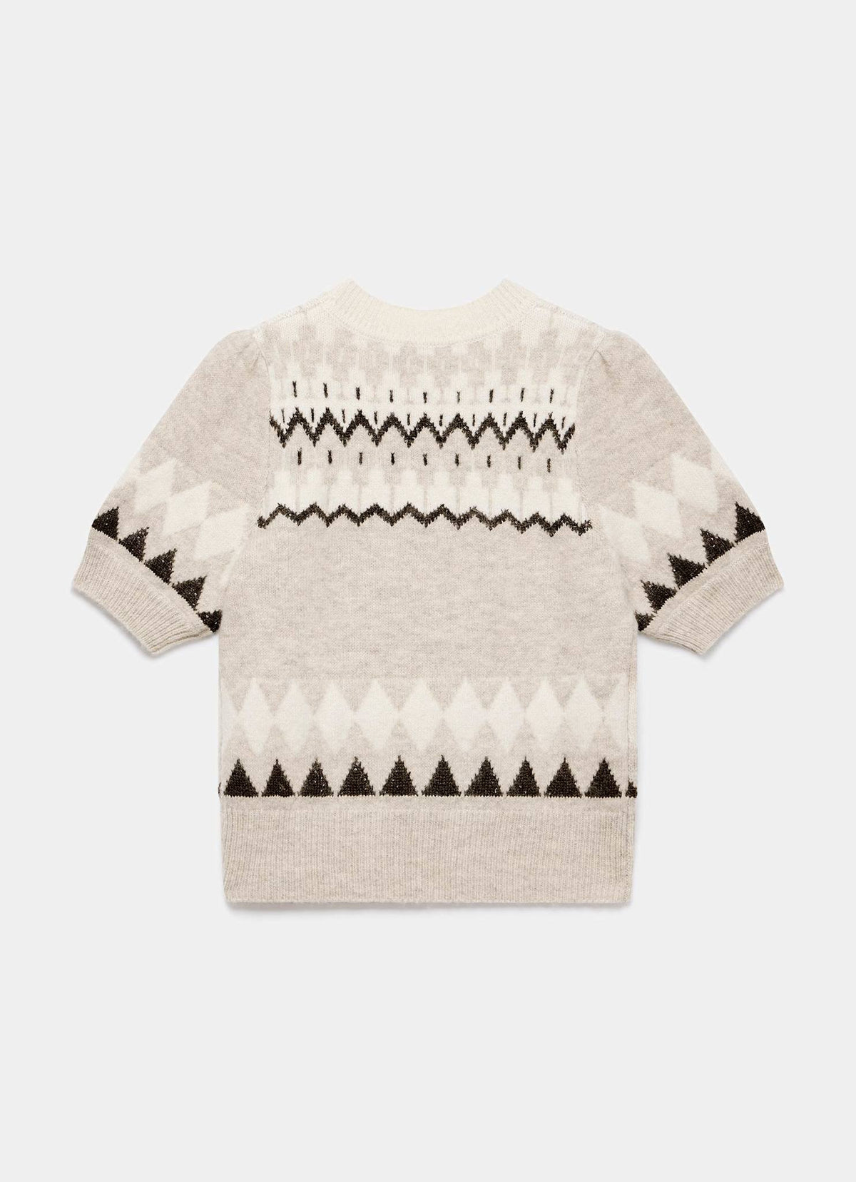 Neutral Sequin Fairisle Top