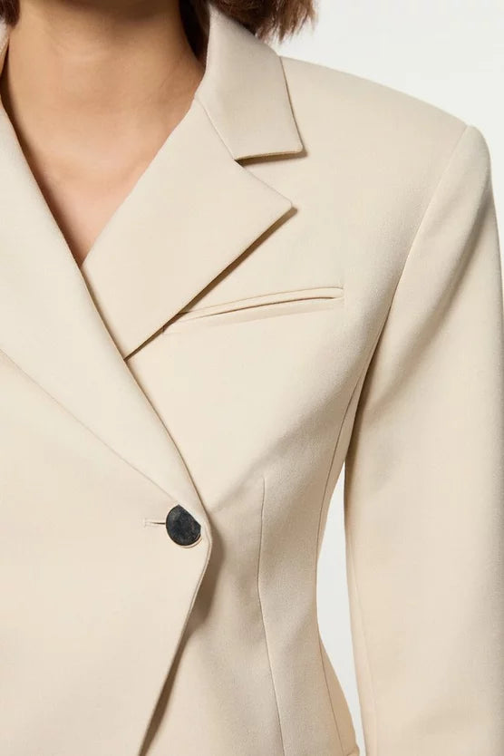Soft Structured Asymmetric Tailored Single Breasted Blazer