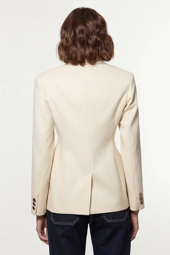 Soft Structured Asymmetric Tailored Single Breasted Blazer