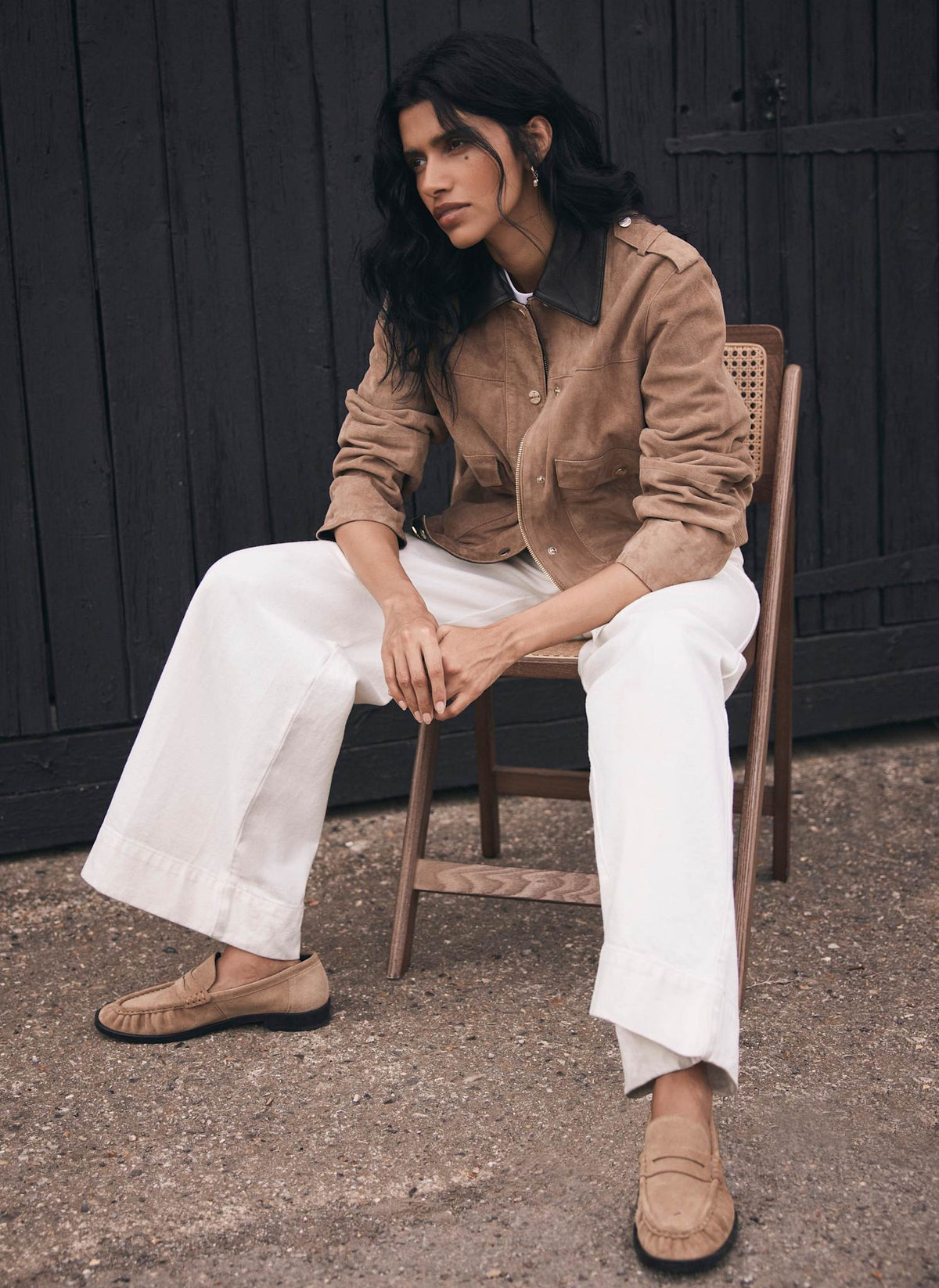 Neutral Suede Barn Jacket