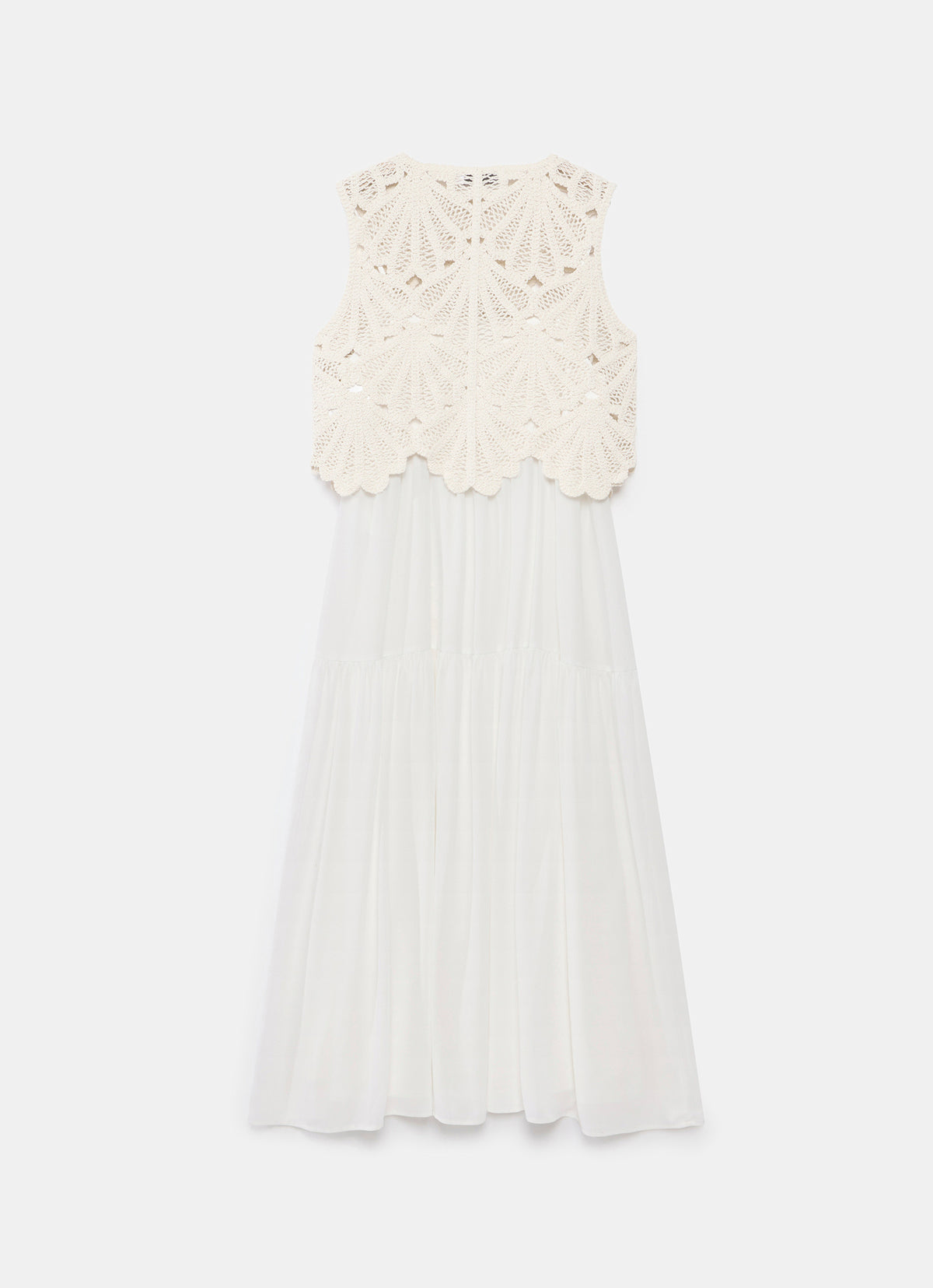 Neutral Crochet Midi Dress
