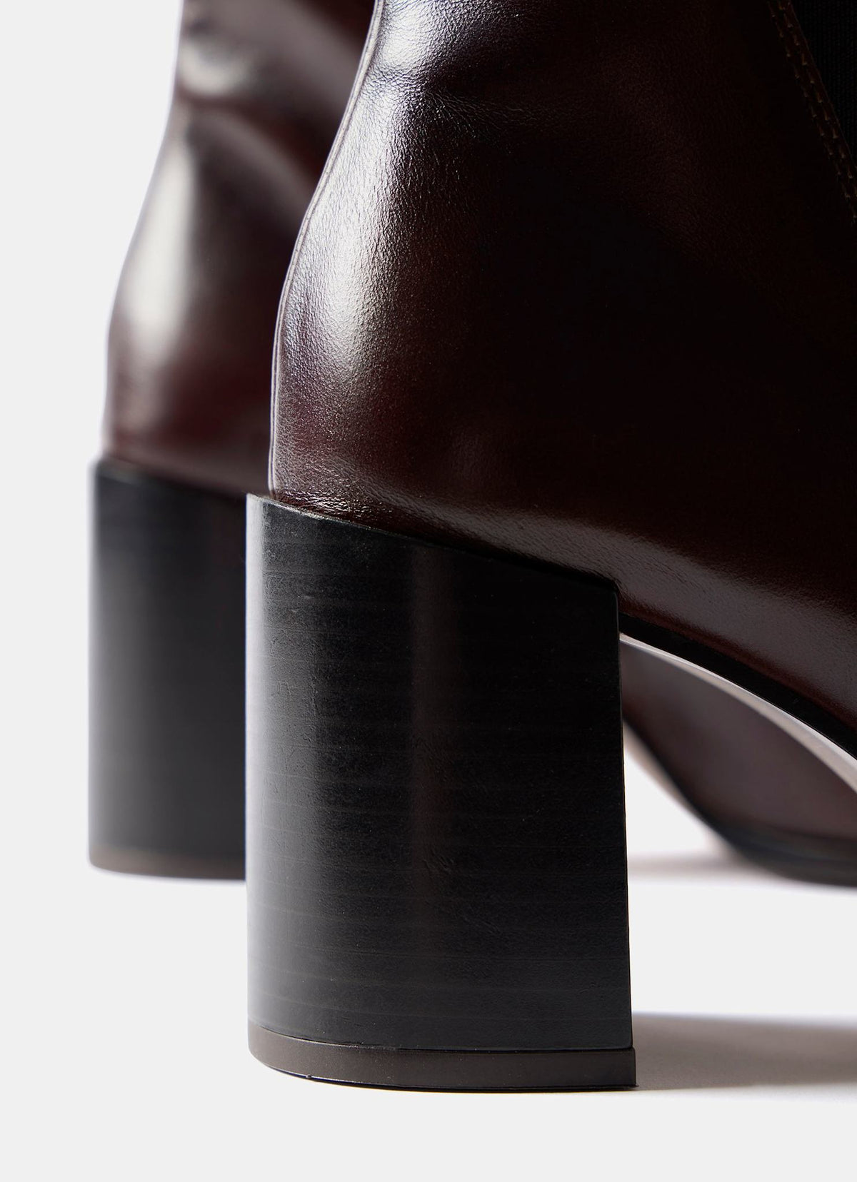 Noa Burgundy Patent Block Heel Boots