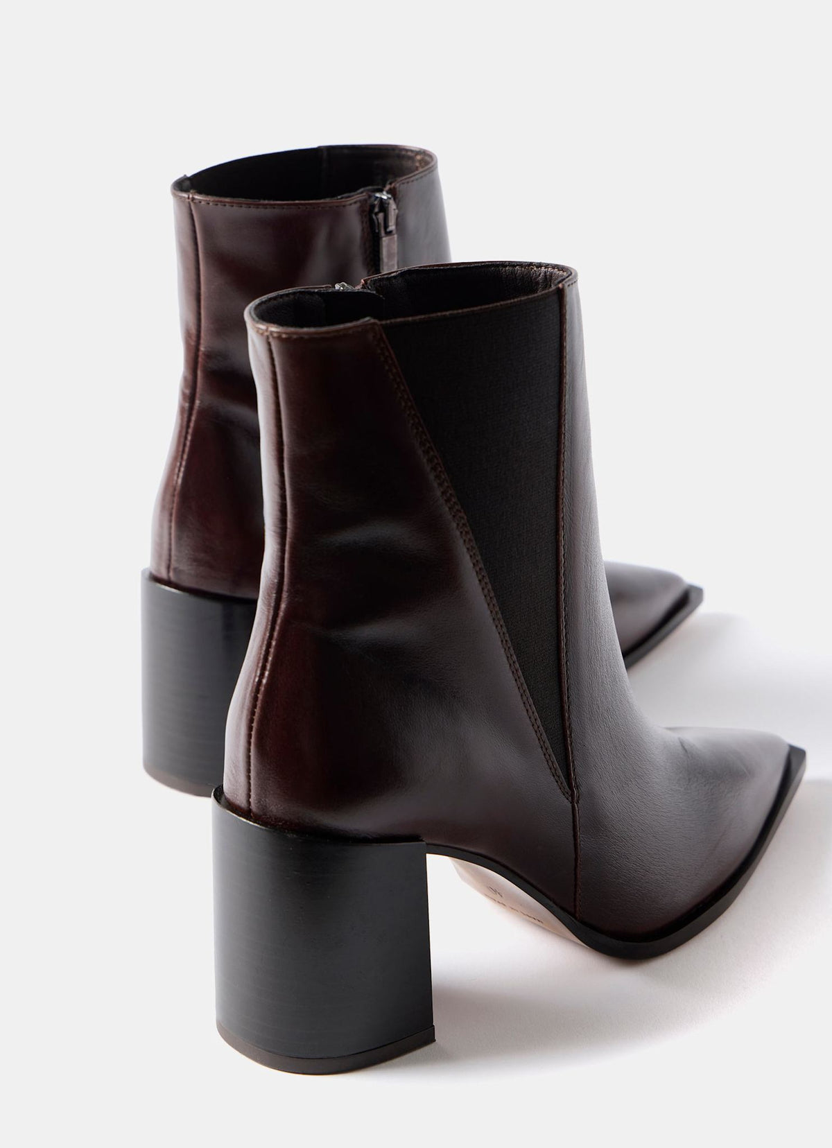 Noa Burgundy Patent Block Heel Boots