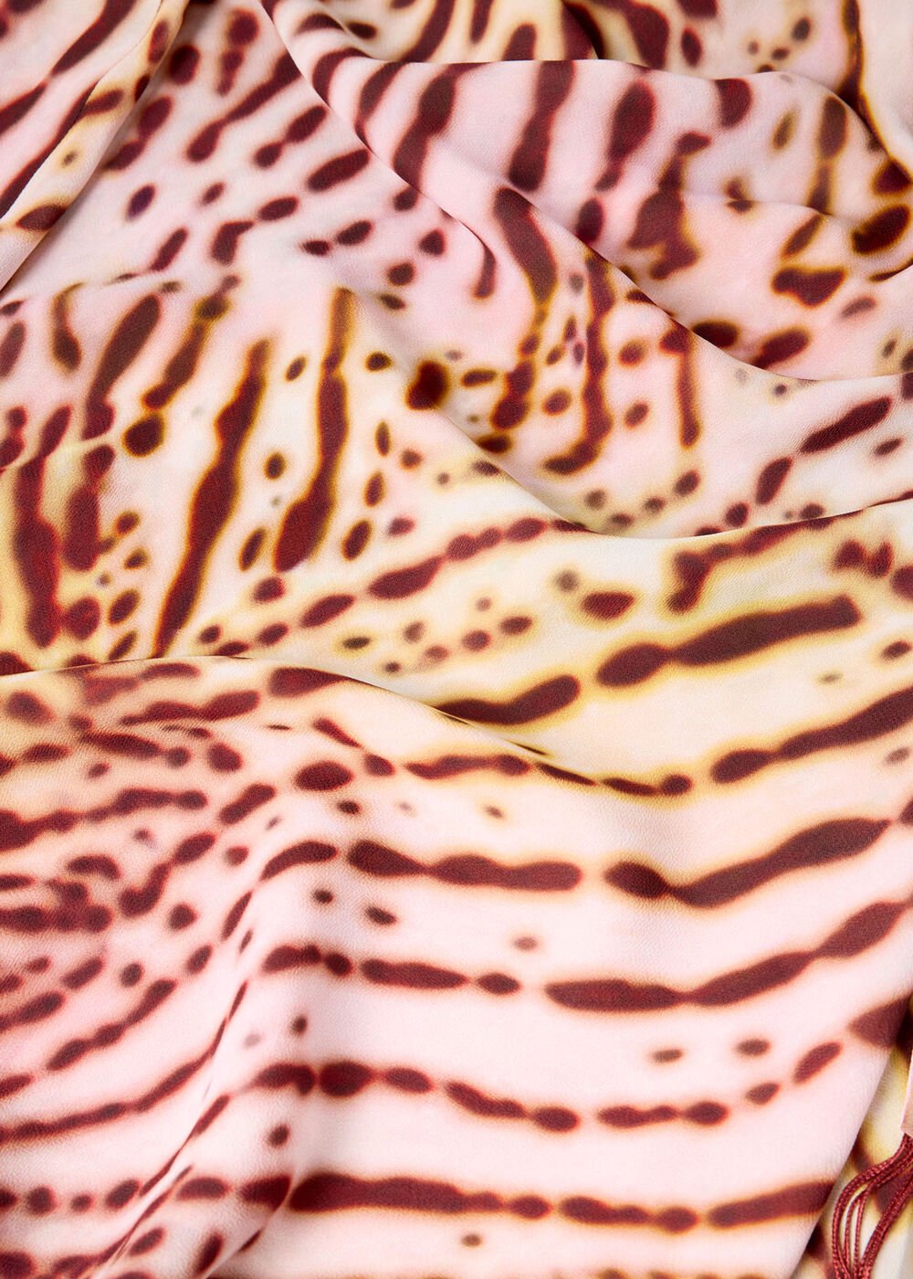 Pink/Multi Orchid Print Scarf Midi Dress