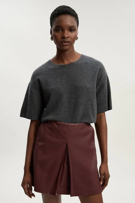 Faux Leather Skort