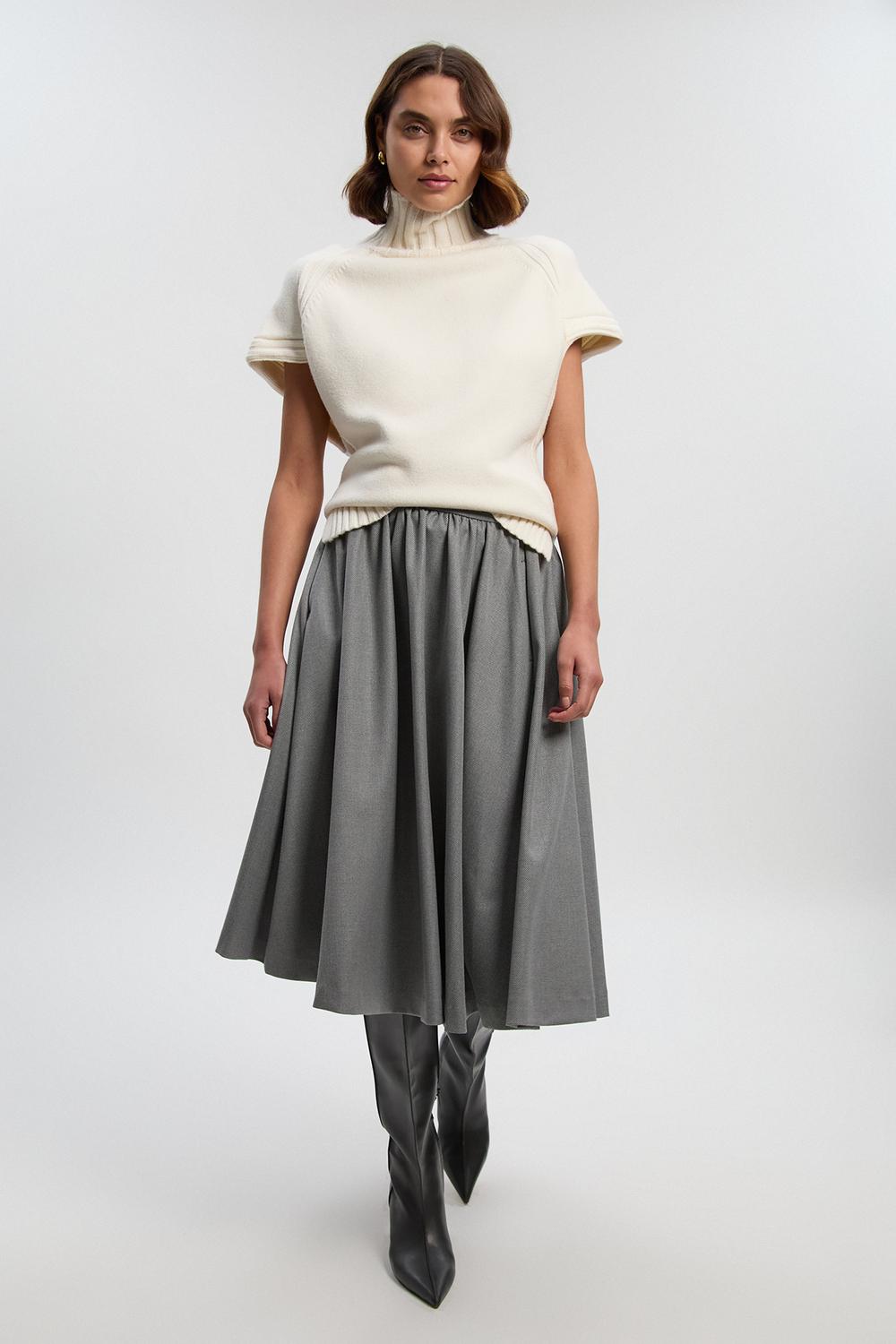Tailored Marl Full Skirt