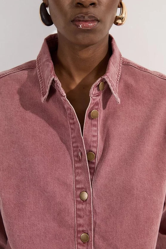 Coloured Denim Button Jacket
