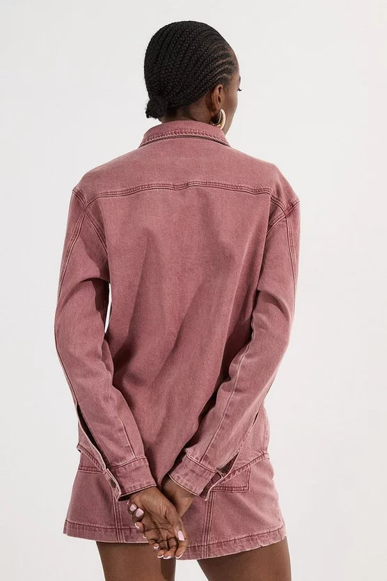Coloured Denim Button Jacket