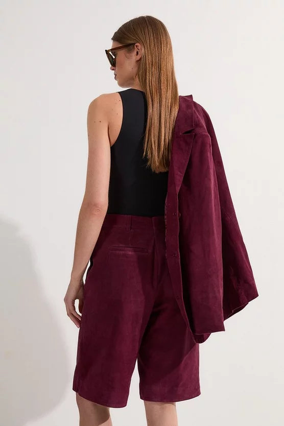 Suede Tailored Longline Short