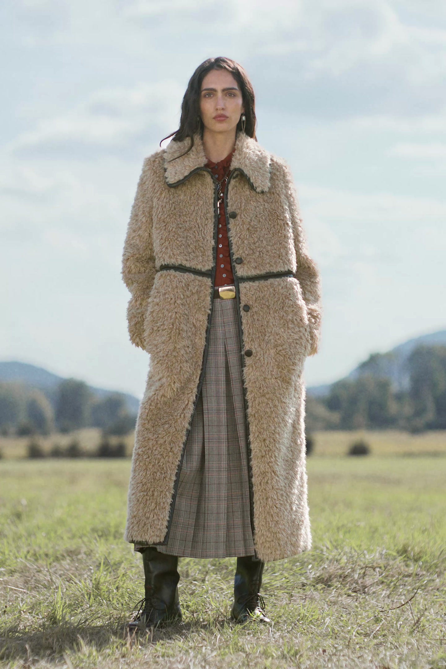 Long Faux Shearling Coat - Limited Edition