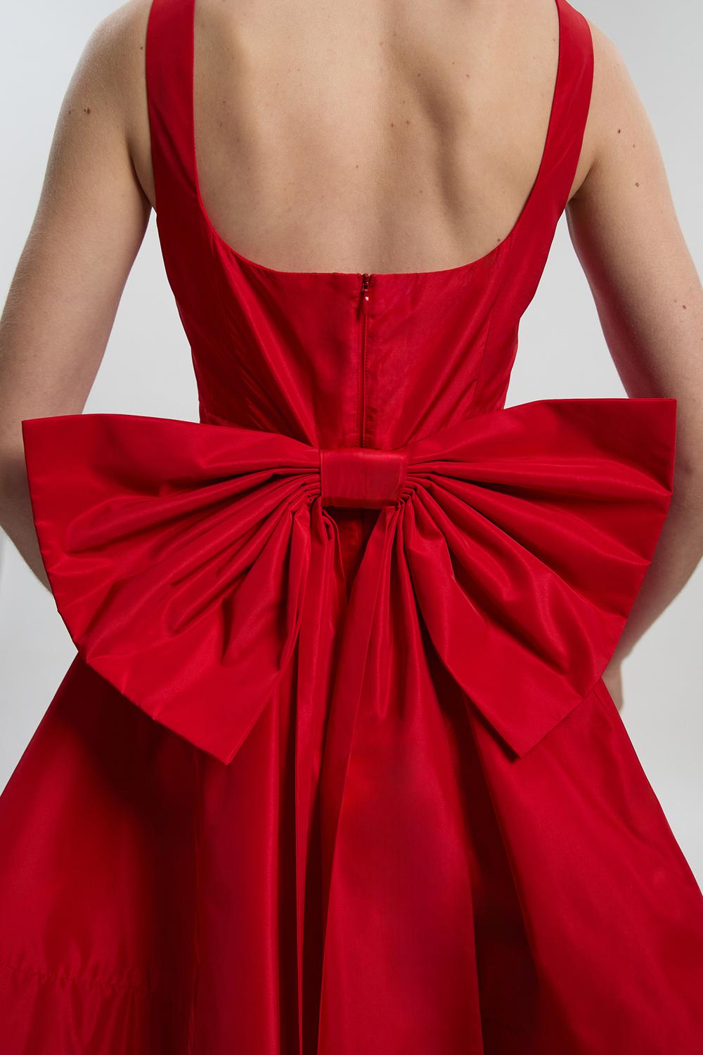 Drama Taffeta Full Skirt Woven Mini Dress