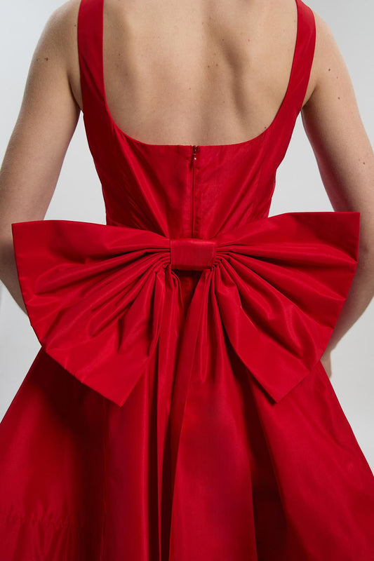 Drama Taffeta Full Skirt Woven Mini Dress