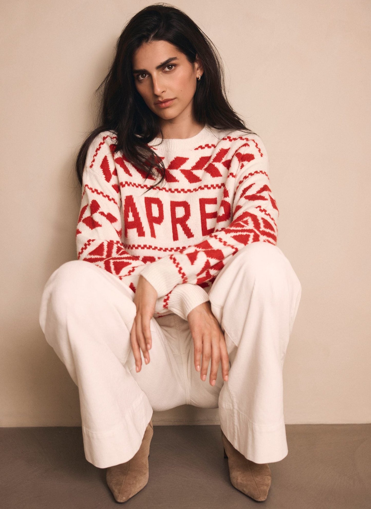 Red Graphic Apres Fair Isle Jumper
