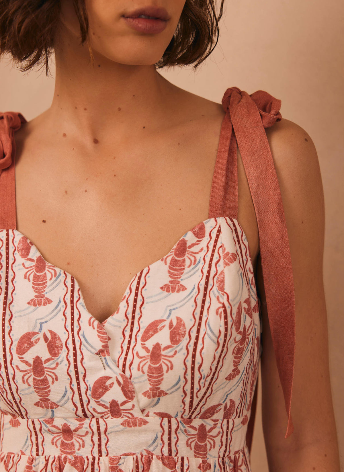 Red Lobster Print Maxi Dress