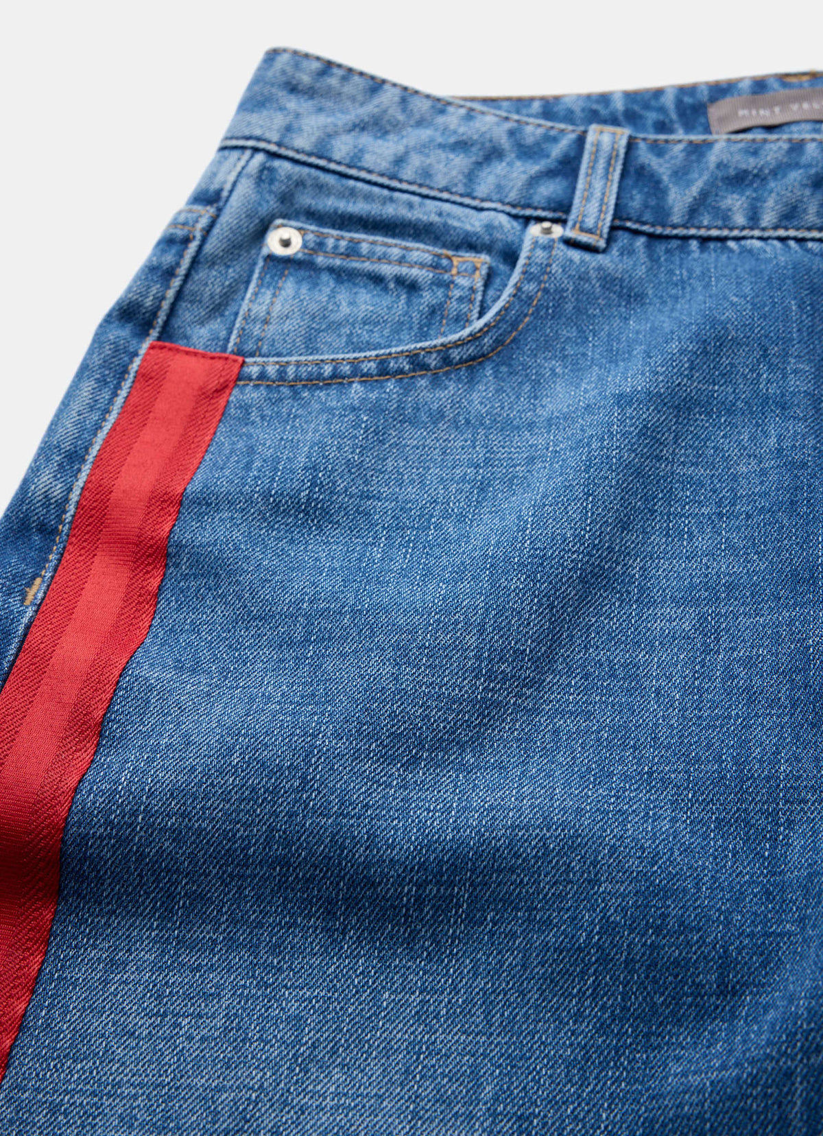Indigo Side Stripe Wide Jeans
