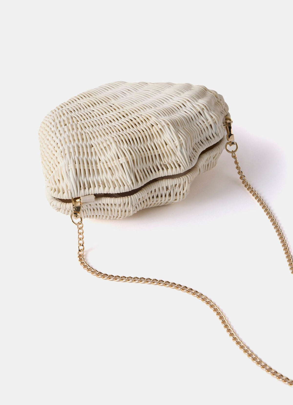White Structured Shell Clutch Bag