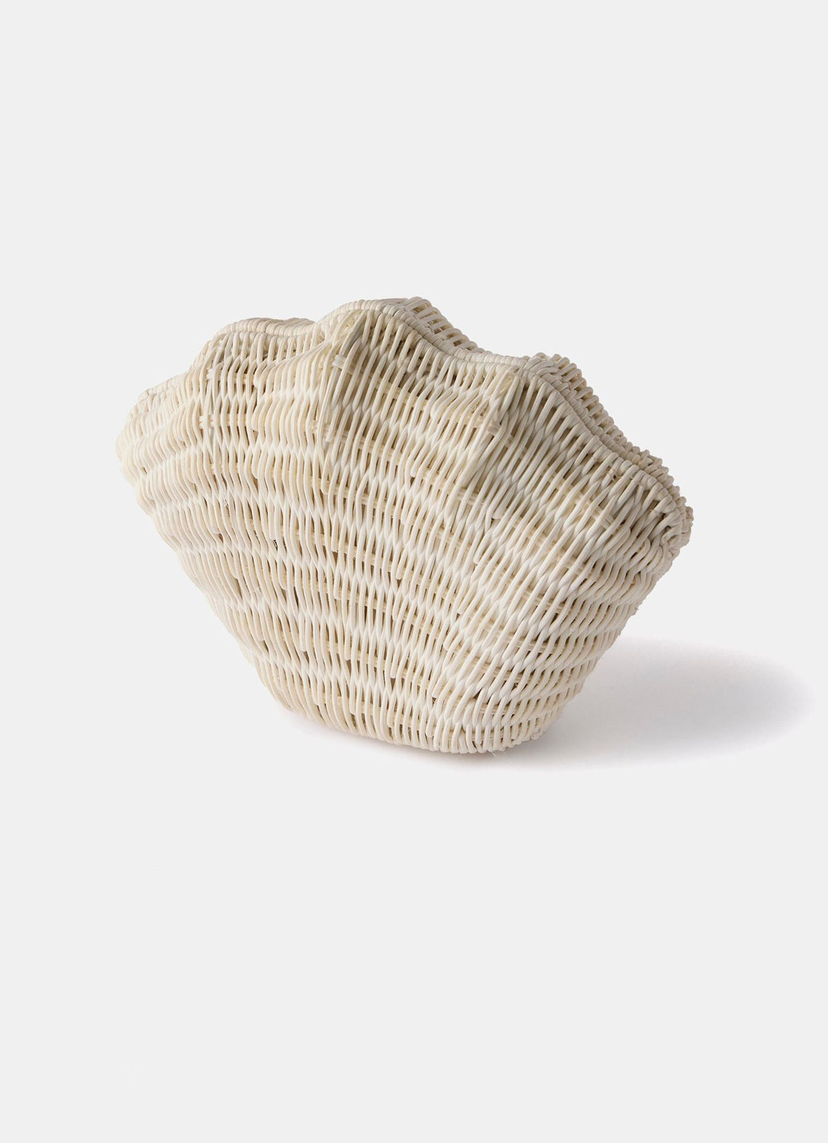 White Structured Shell Clutch Bag