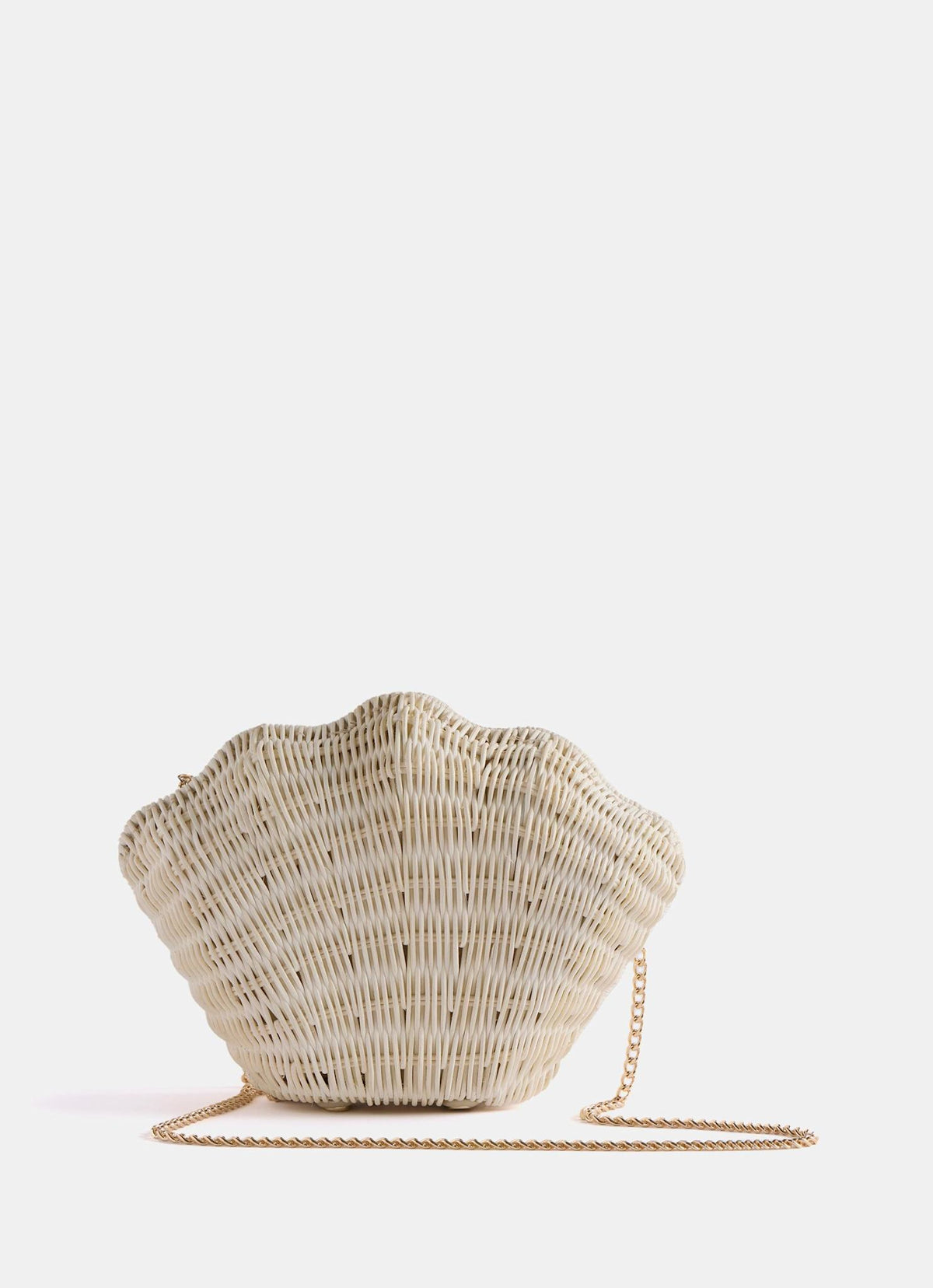 White Structured Shell Clutch Bag
