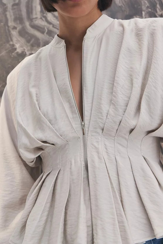 Pleated Detail Woven Jacket