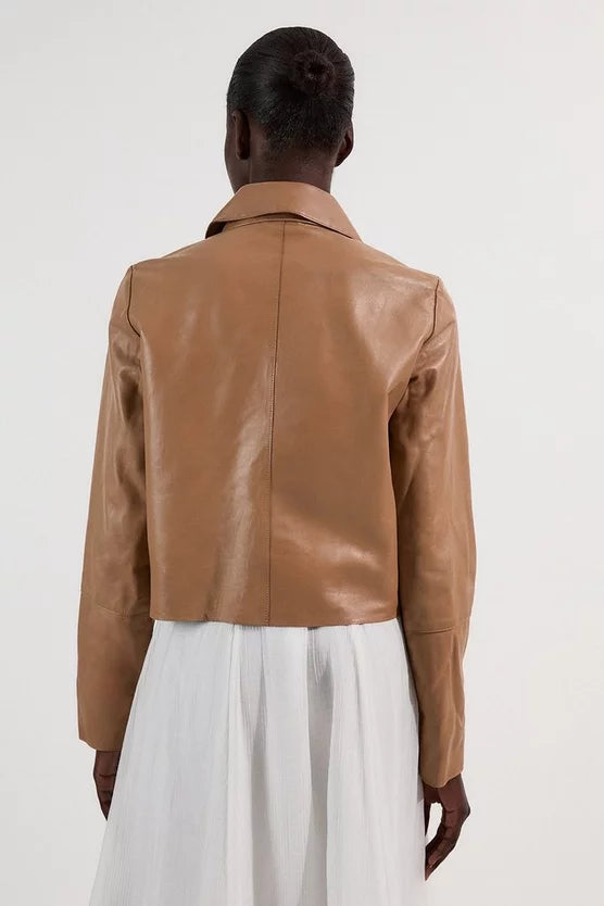 Leather Collared Jacket