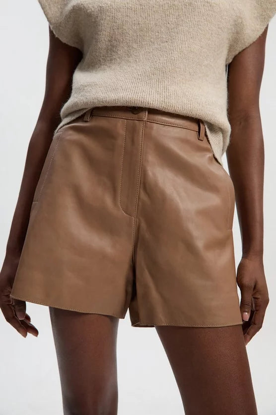 Leather Tailored Shorts