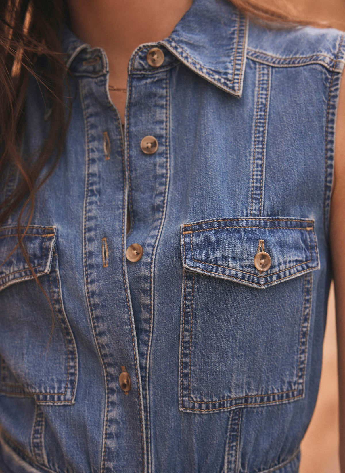 Blue Denim Maxi Shirt Dress