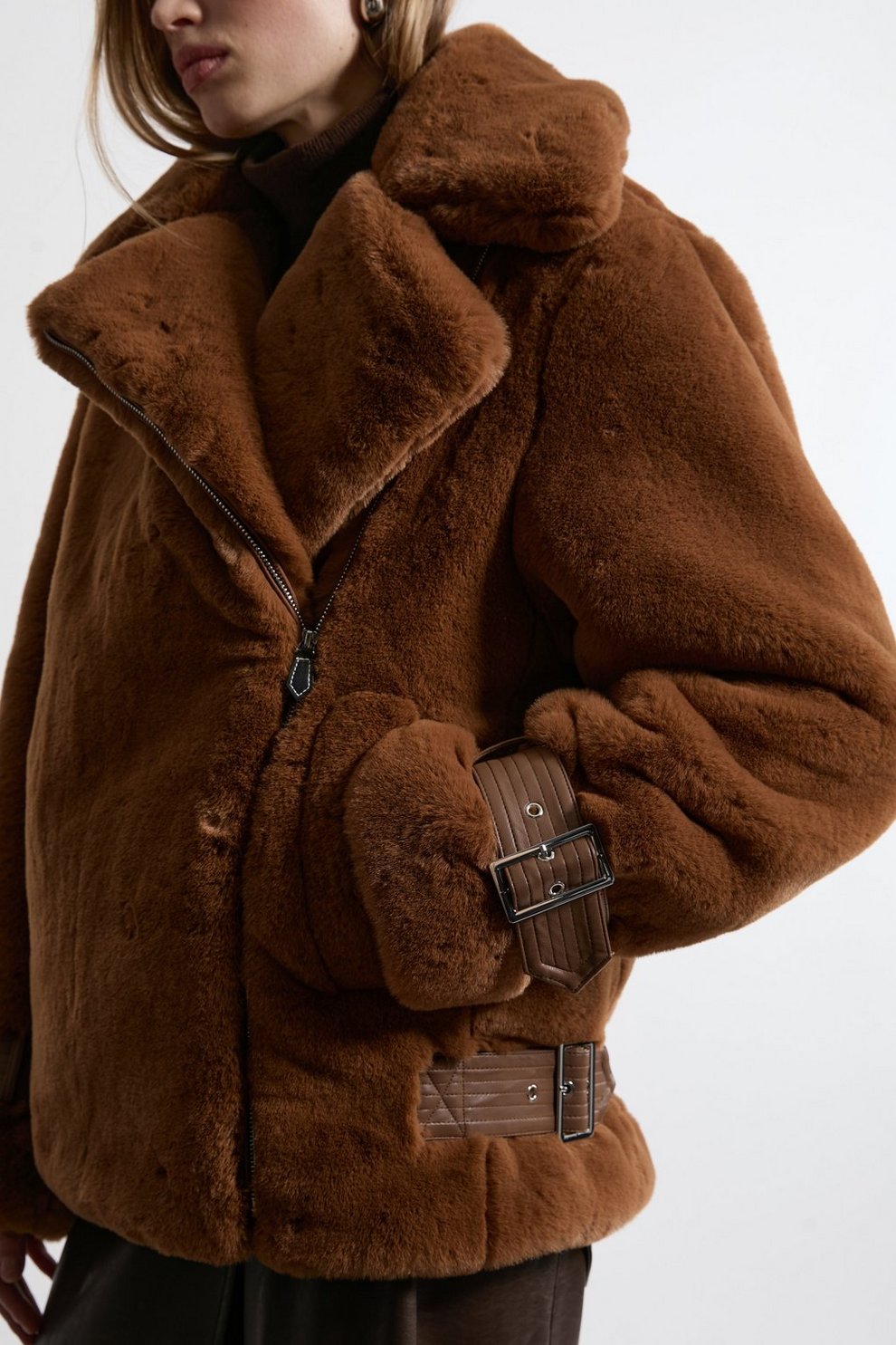 Faux Fur Biker Jacket
