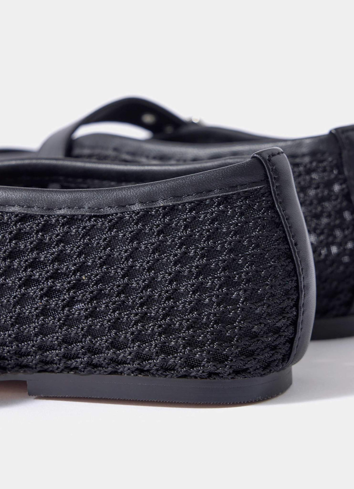 Trixie Black Mesh Ballet Flat Pumps