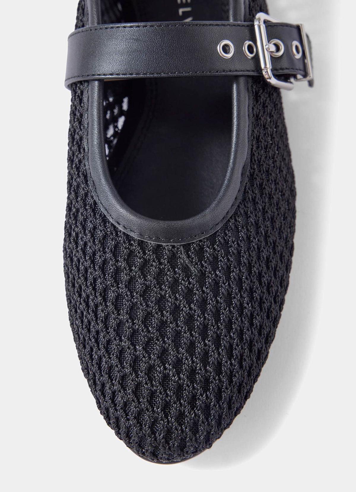 Trixie Black Mesh Ballet Flat Pumps