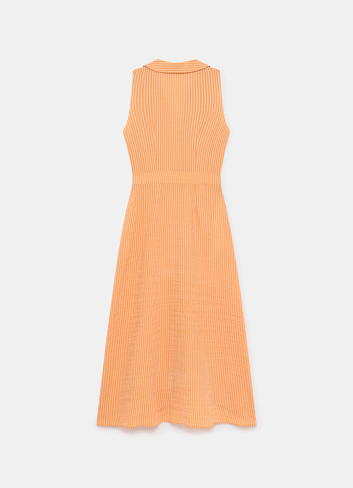Orange Striped Midi Dress