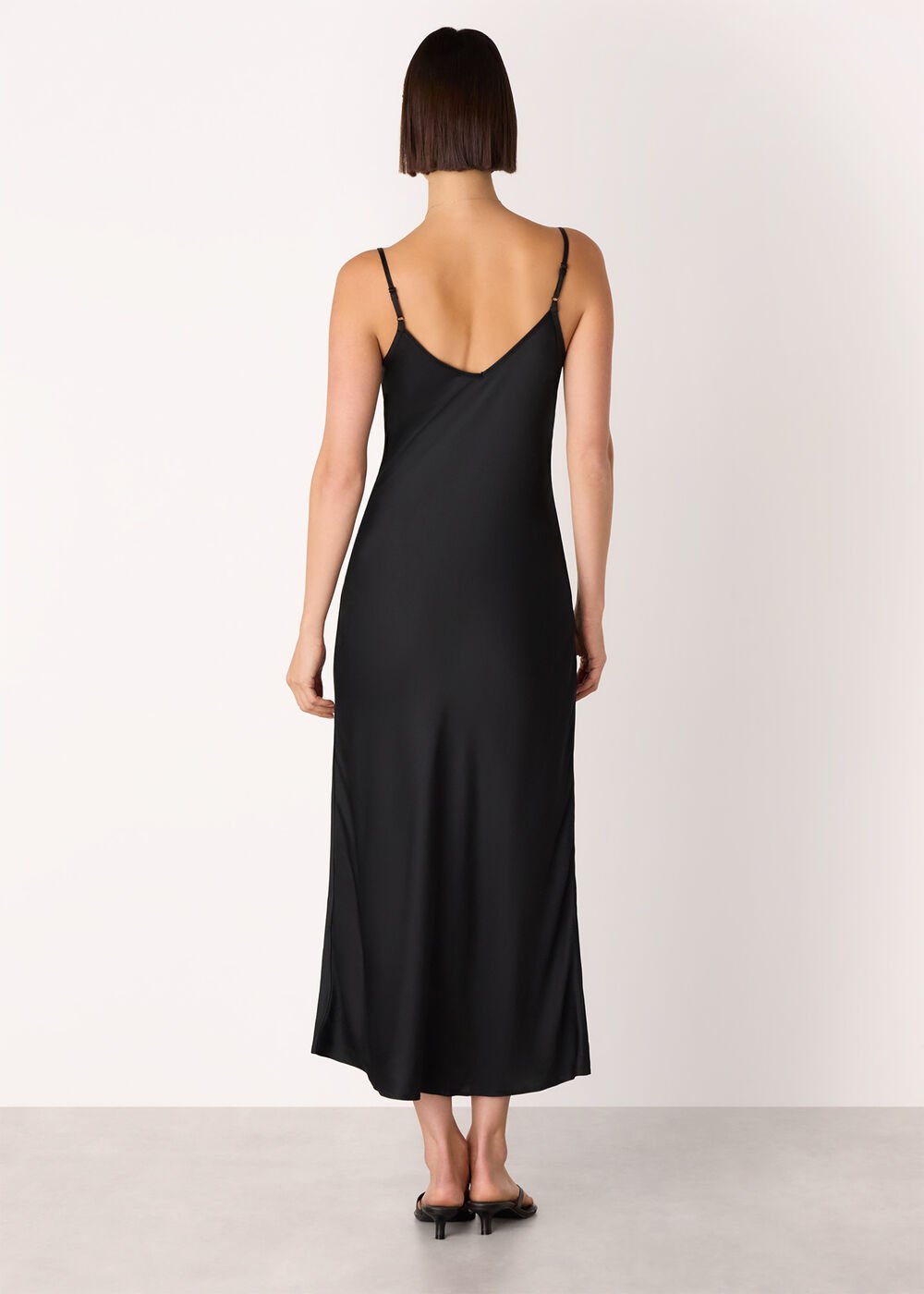 Black/Multi 2 In 1 Satin Midi Dress