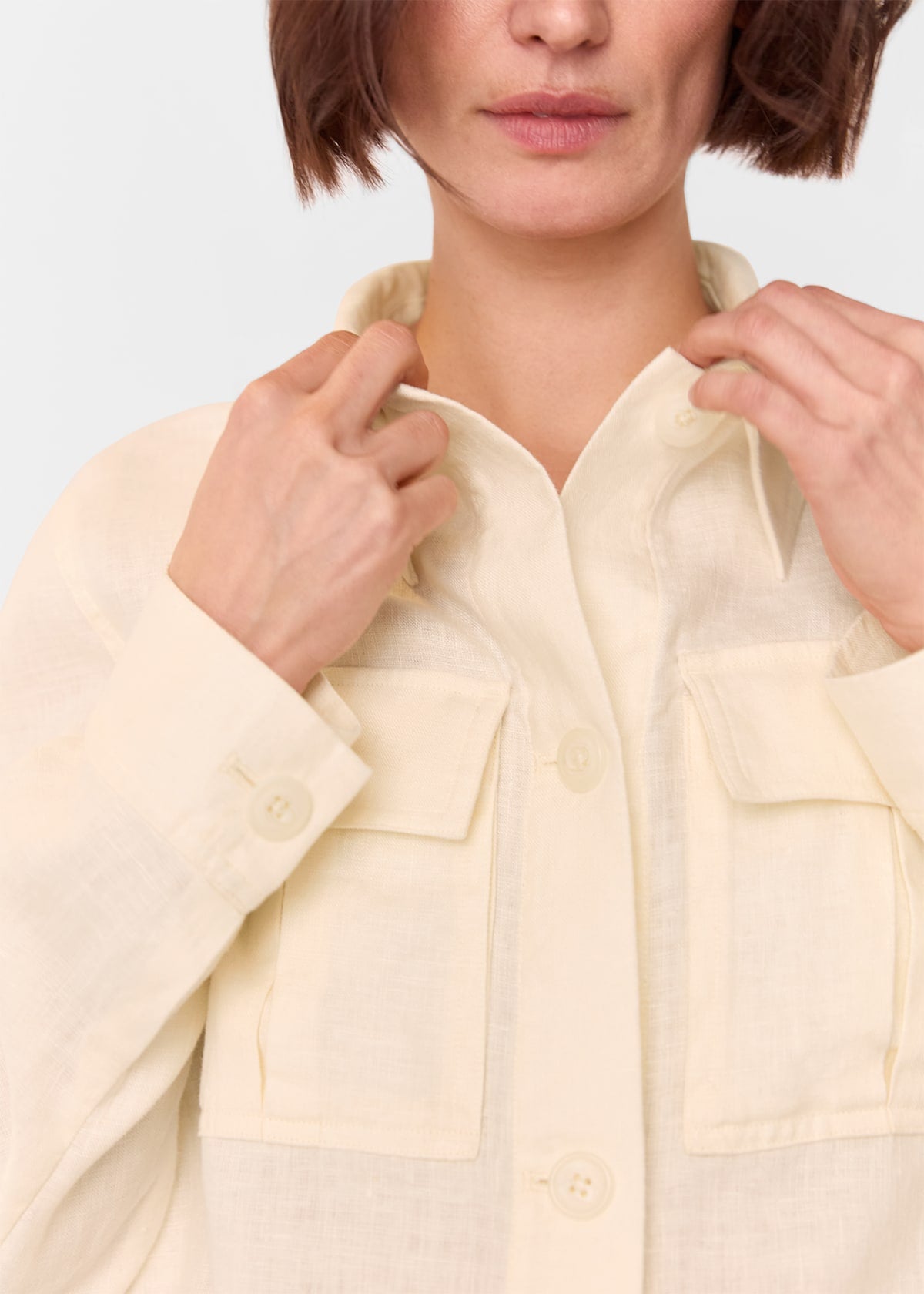 Ivory Abby Linen Casual Jacket