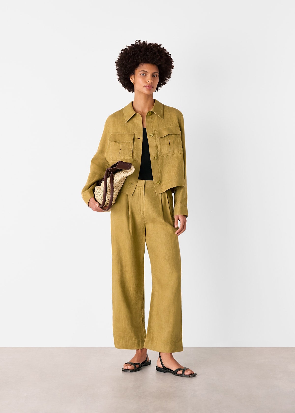 Olive Abby Linen Casual Jacket