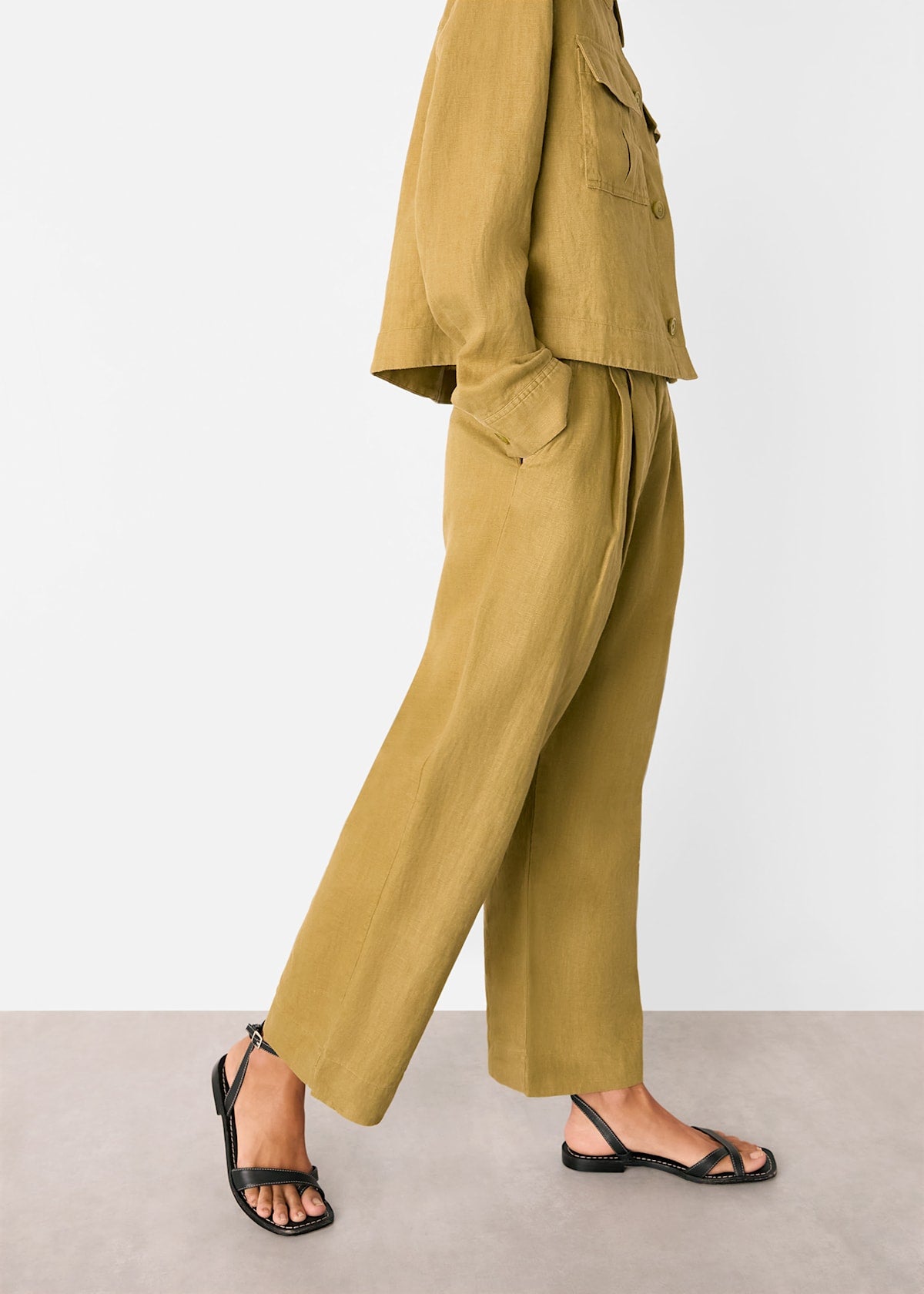 Olive Abby Linen Casual Jacket