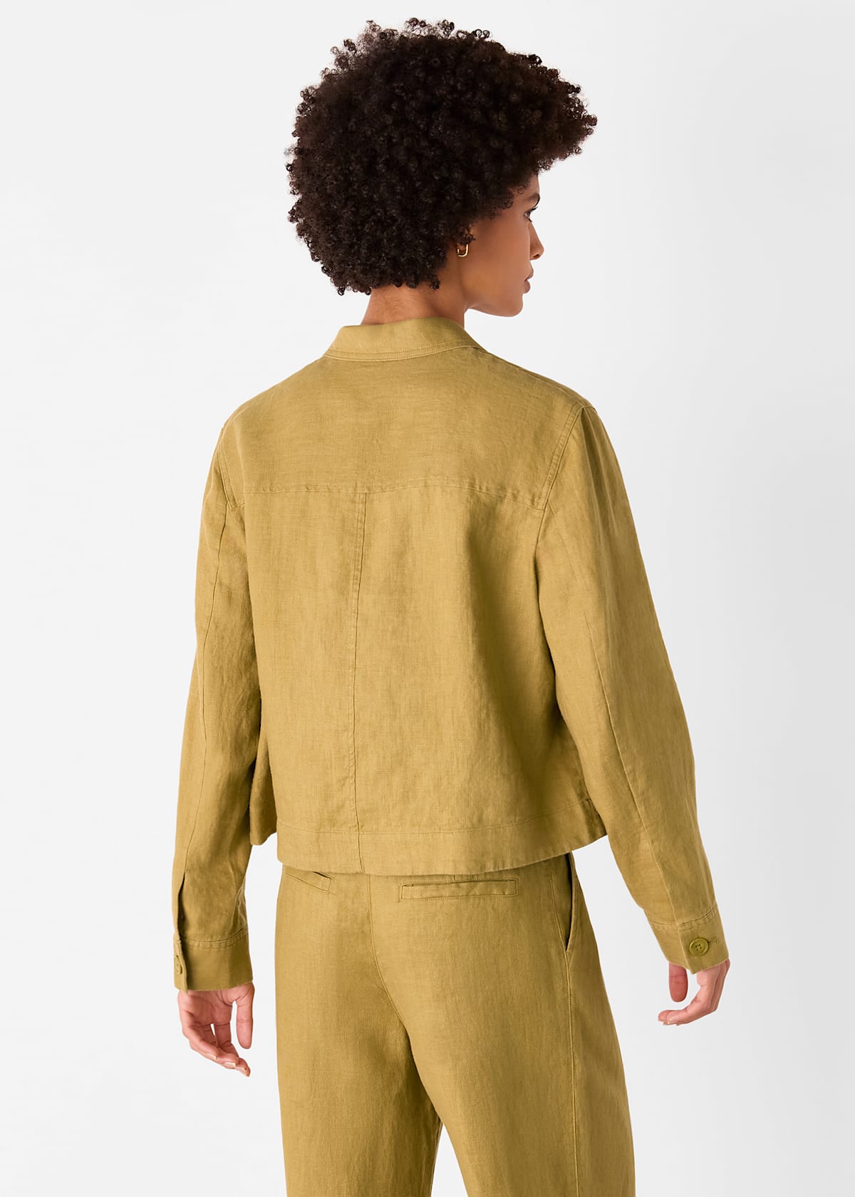 Olive Abby Linen Casual Jacket