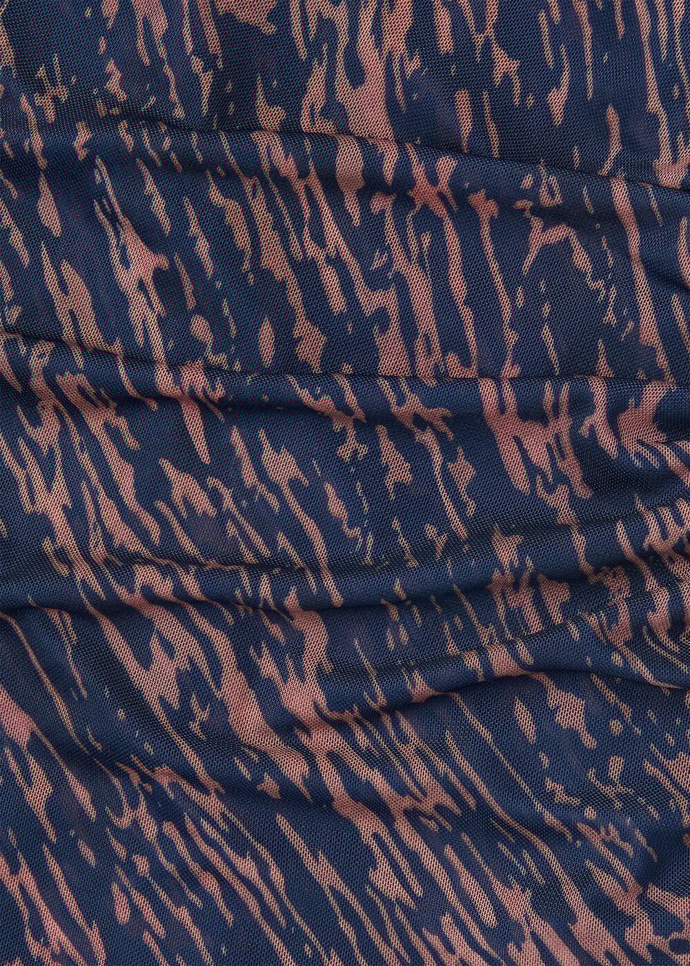 Navy/Multi Abstract Marks Mesh Dress