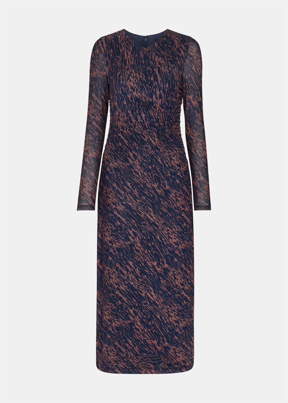 Navy/Multi Abstract Marks Mesh Dress