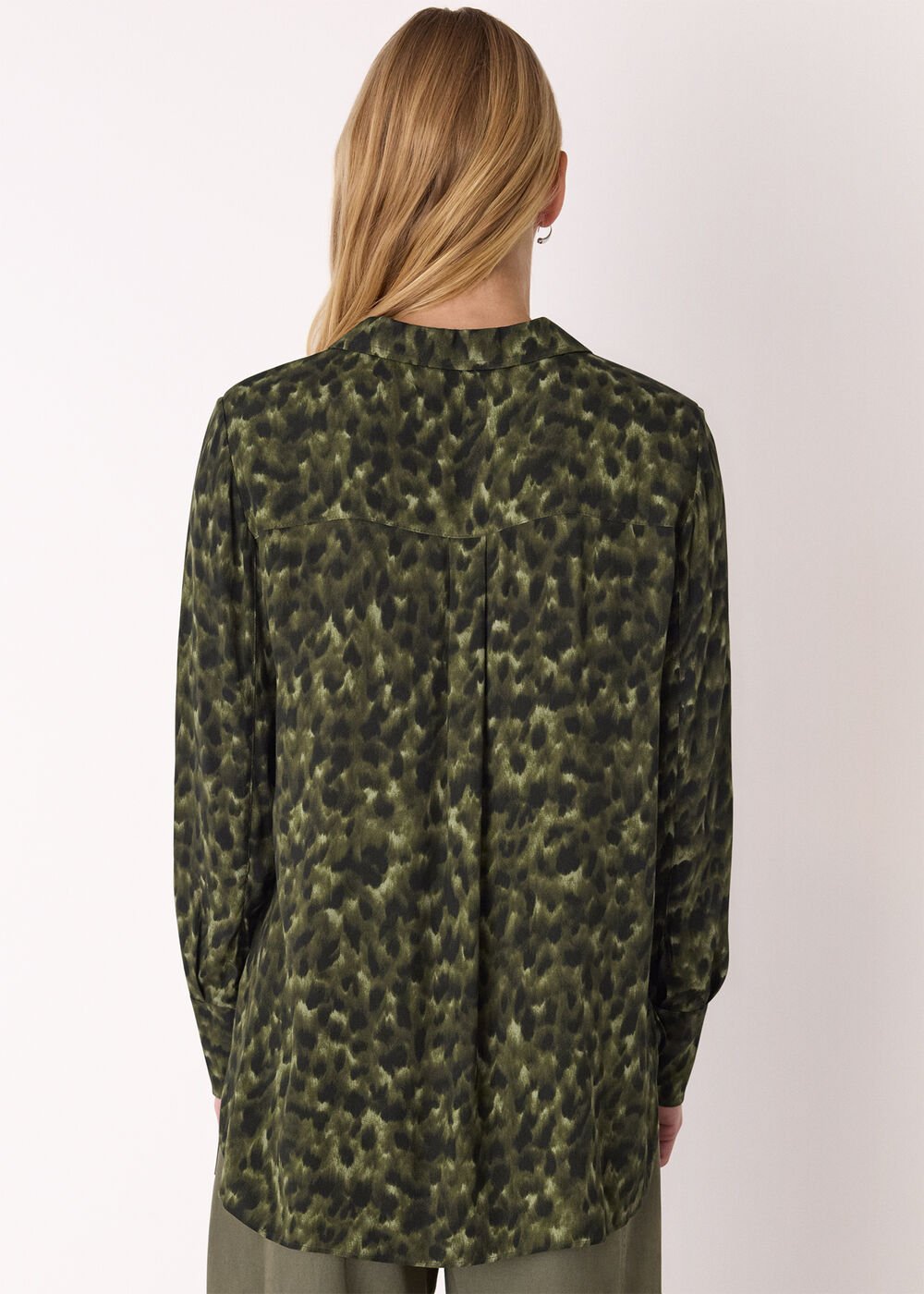 Green/Multi Animal Print Collared Shirt