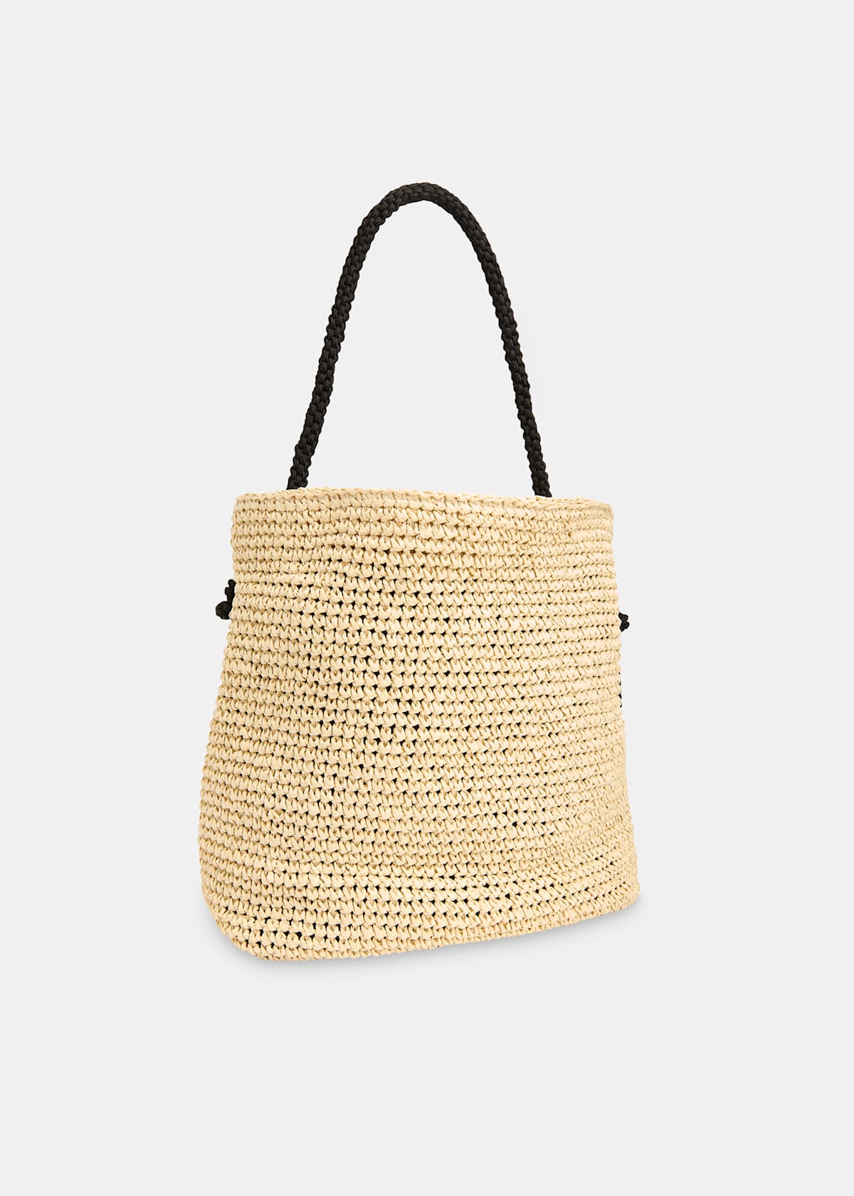 Neutral Attie Rope Handle Straw Tote Bag